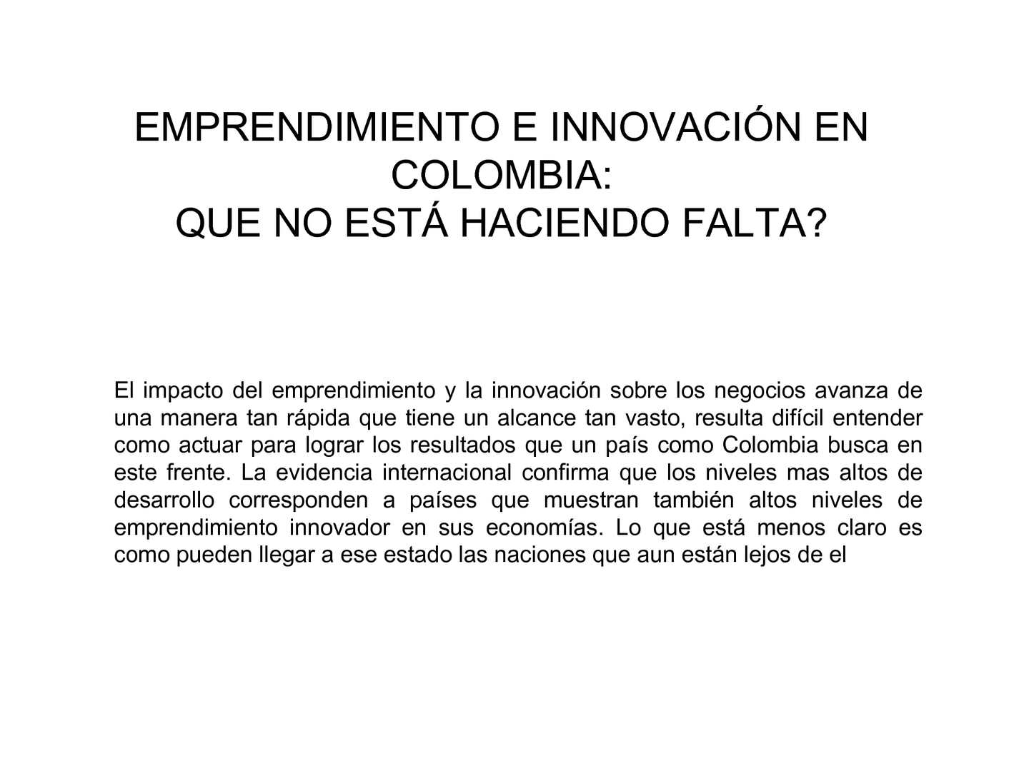 innovacion y emprendimiento en colombia